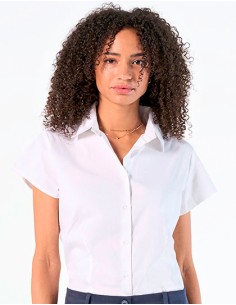 S-17020-Womens Stretch-Blouse Excess Short Sleeve 2